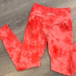 Aurora Women's Tie-Dye Leggings - Bold Red/orange